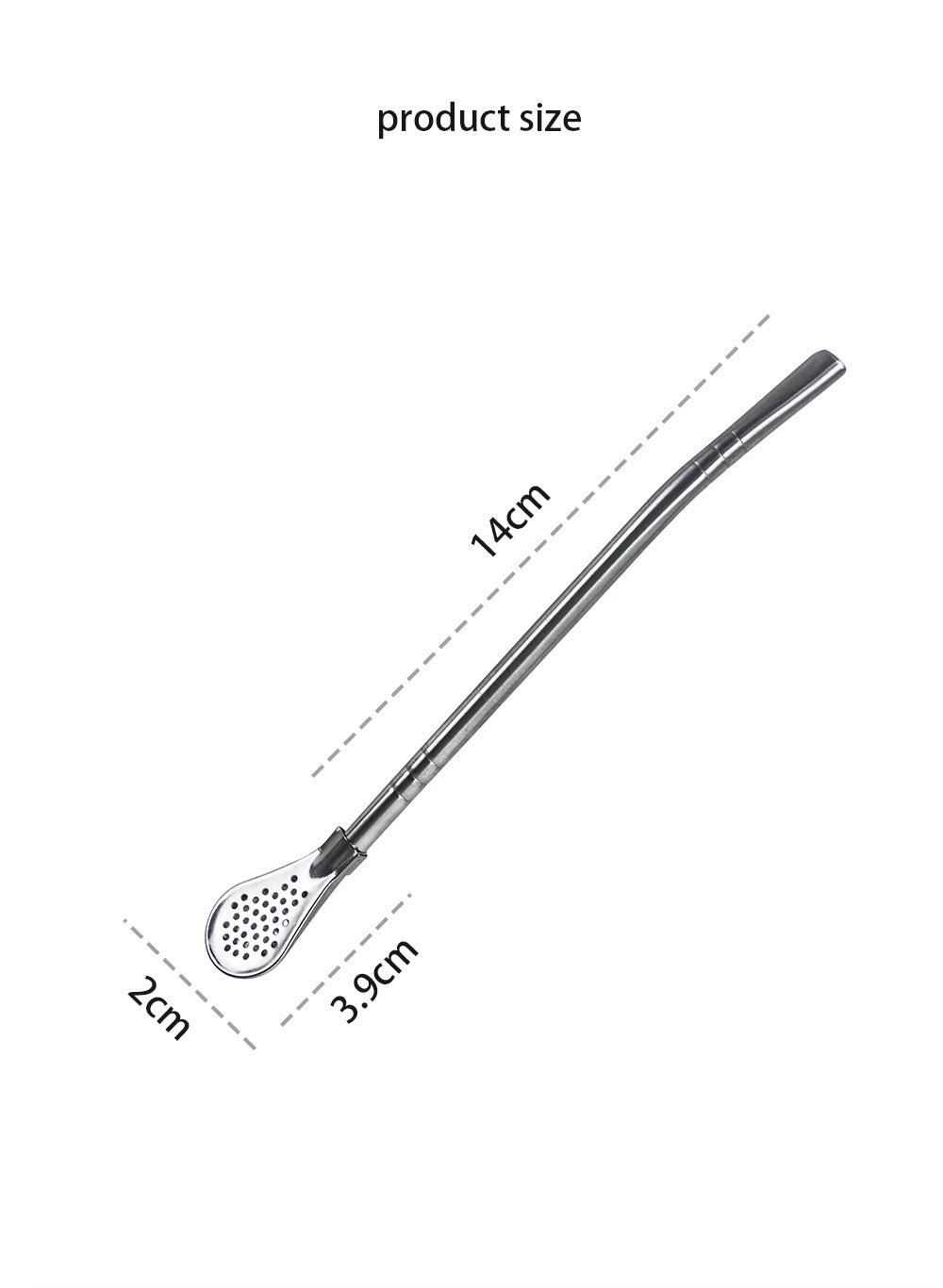 Reusable Curved Steel Straw with Herb Infuser Tip