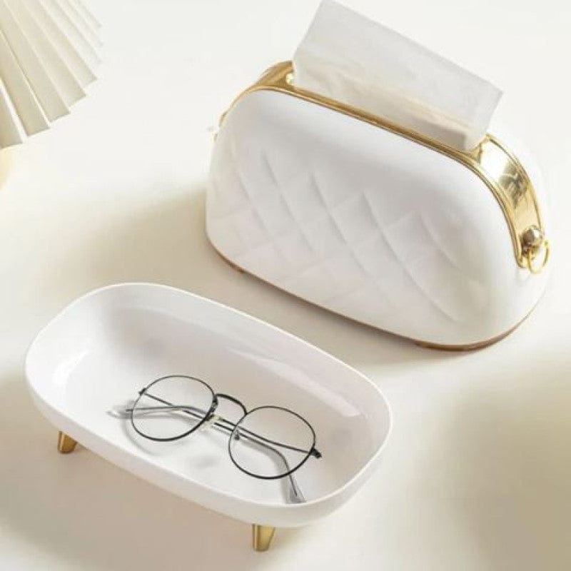 Stylish Purse Shaped Tissue Box with Hidden Storage